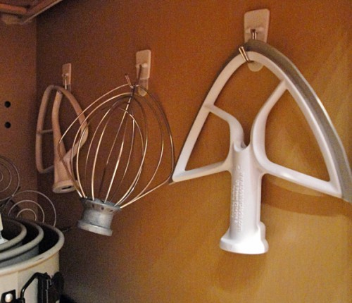 Baking cabinet hooks from The Hyper House
