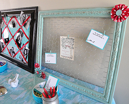 Make a frame to organize with chicken wire