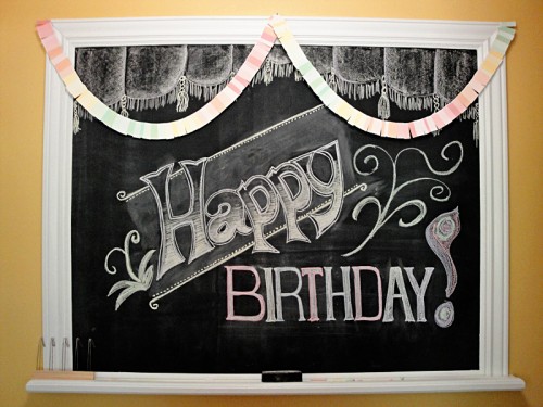 happy birthday chalkboard design